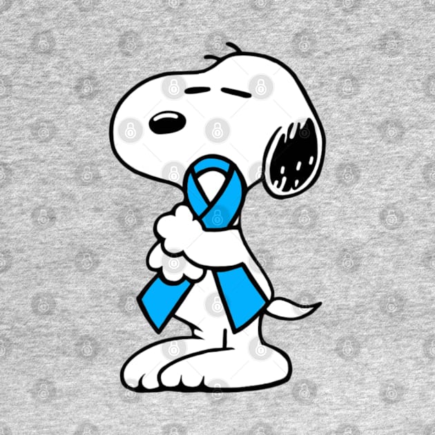 Dog Hugging an Awareness Ribbon (Light Blue) by CaitlynConnor